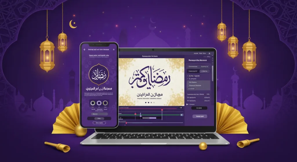 عمل فيديو تهنئة رمضان بالاسم